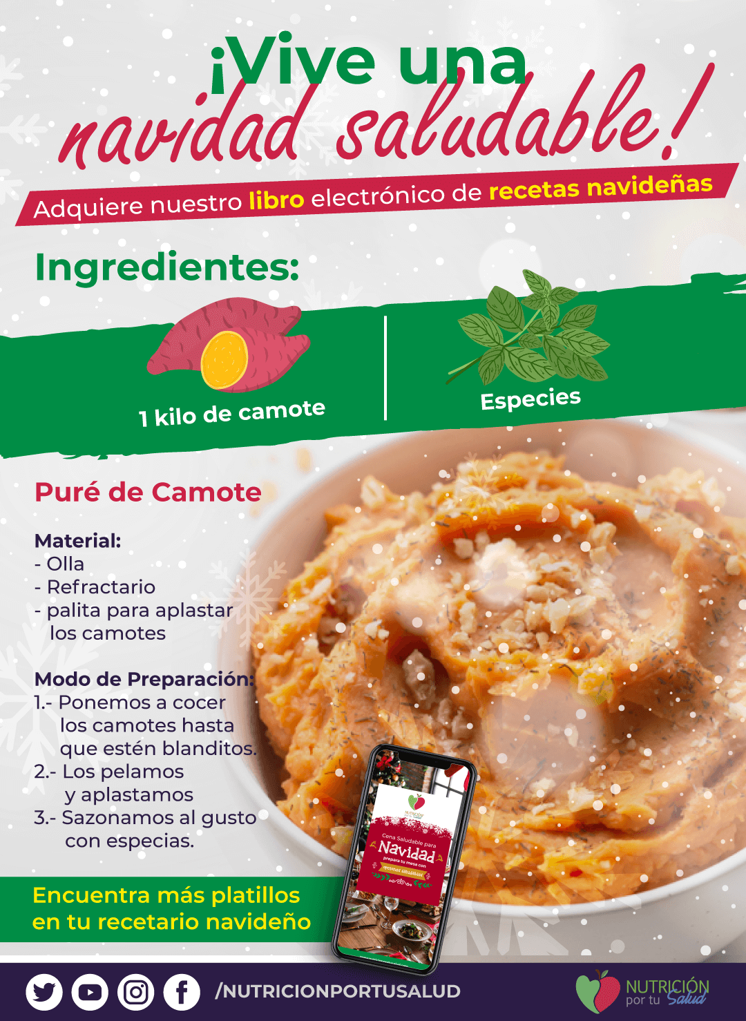 Infografia-recetario-de-navidad-Pure-de-camote - Nutrición por tu salud