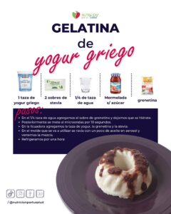 Gelatina de yogur griego